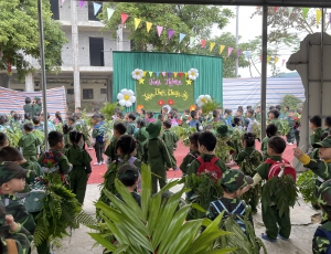 HÀO HÙNG SÂN CHƠI CHIẾN SĨ CỦA CÁC CHÚ BỘ ĐỘI TÍ HON TẠI TRƯỜNG MẦM NON ĐỒNG YÊN